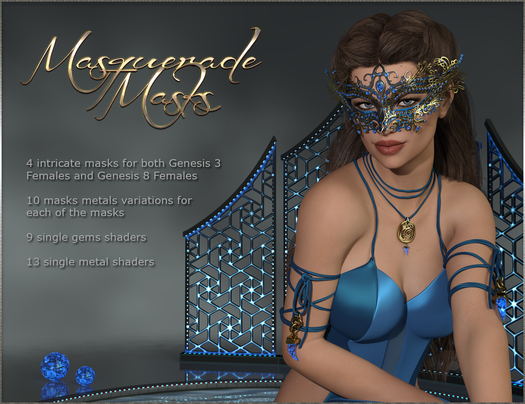 Masquerade Masks - Genesis 3-8 Females