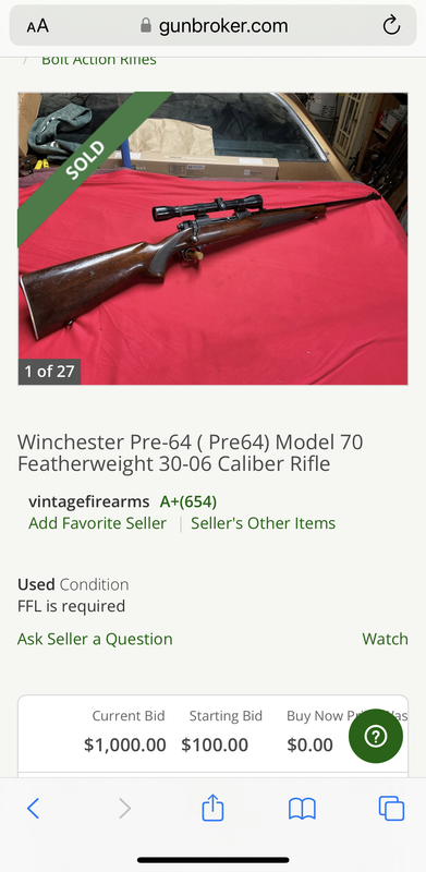 Winchester Pre-64 ( Pre64) Model 70 Featherweight 30-06 Caliber Rifle - Bolt Action Rifles at GunBro