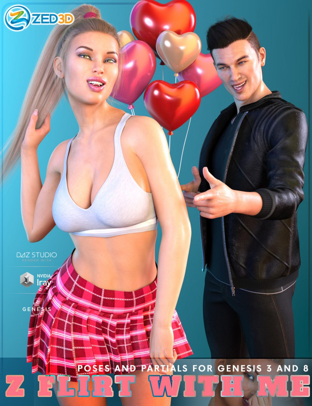 z flirt with me poses and expressions for genesis 3 and 8 00 mai