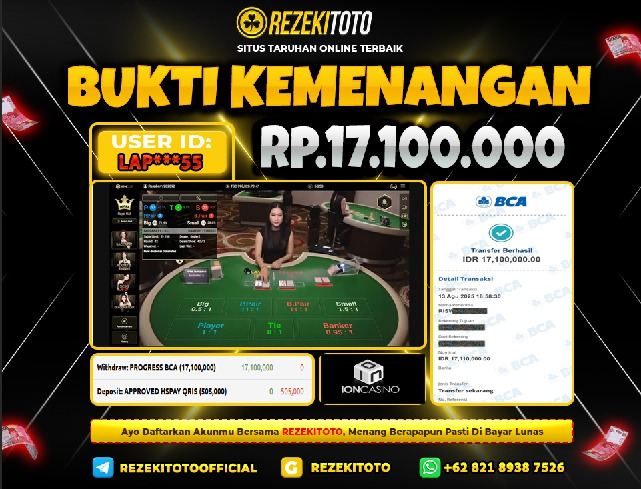 BUKTI KEMENANGAN 13 AGUSTUS 2025  BACCARAT 17 JUTA 