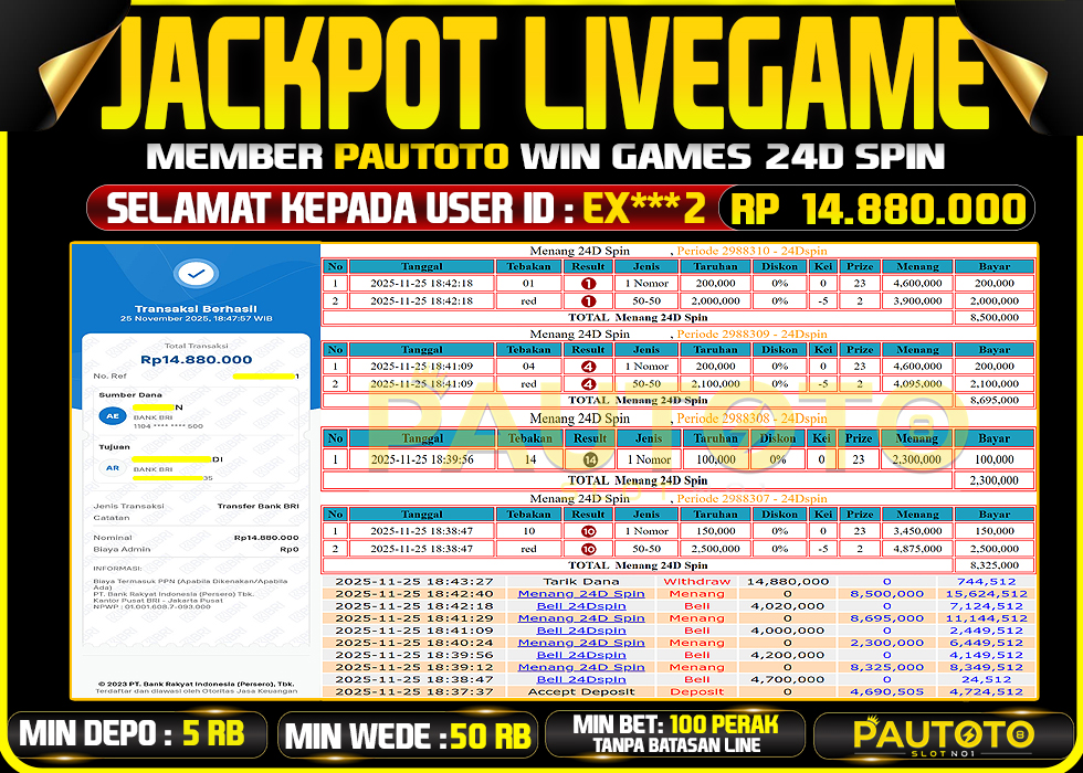 BUKTI JACKPOT LUNAS PAUTOTO