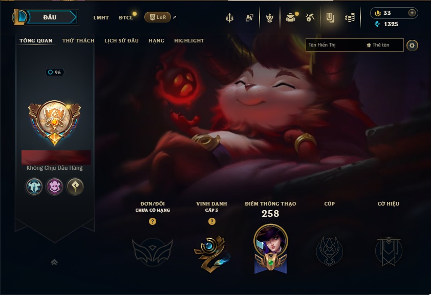 Acc LMHT # - Không Khung