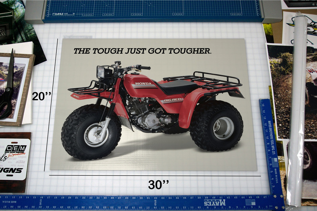 1985 Honda Big Red 250 ATC Vintage Banner Print Poster Graphics