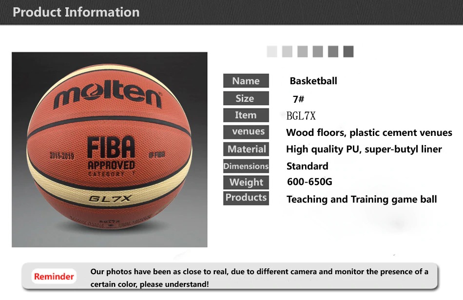 Basketball Ball GG7X High Quality FIBA Official Size 7 Indoor