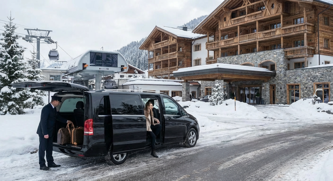 Entrée d'hôtel premium avec voiture