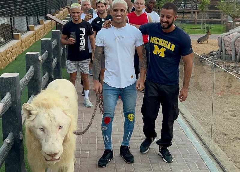 Чарлз Оливейра разходи лъв в Абу Даби