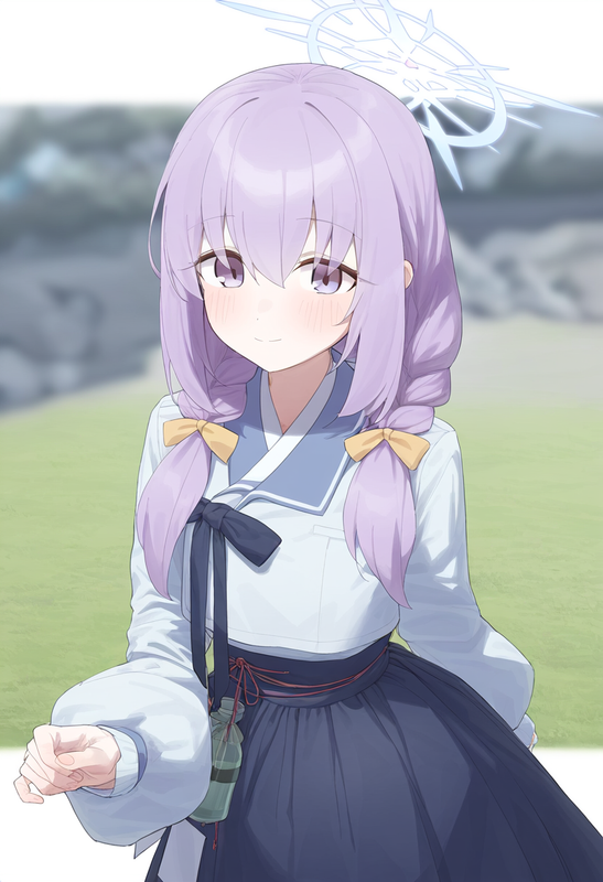 depth of field, 1girl, [[atsuko (blue archive)]], healthyman, blush, smile, clos s-3918019506