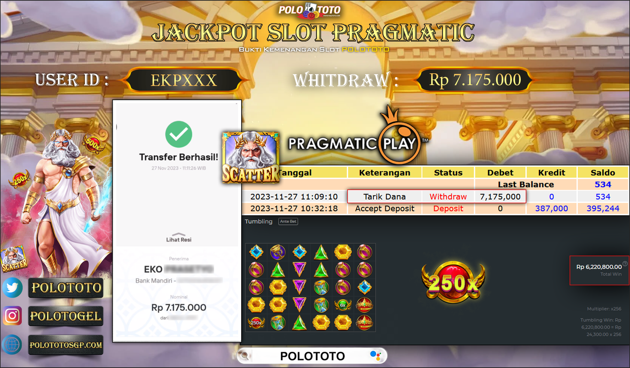 BUKTI PEMBAYARAN JACKPOT DIPOLOTOTO DIBAYAR LUNAS!!!