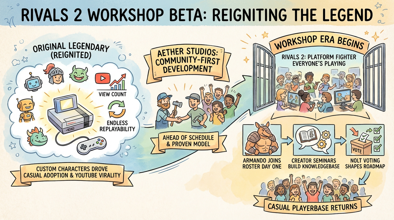 Platform fighter character select screen with custom workshop fighters