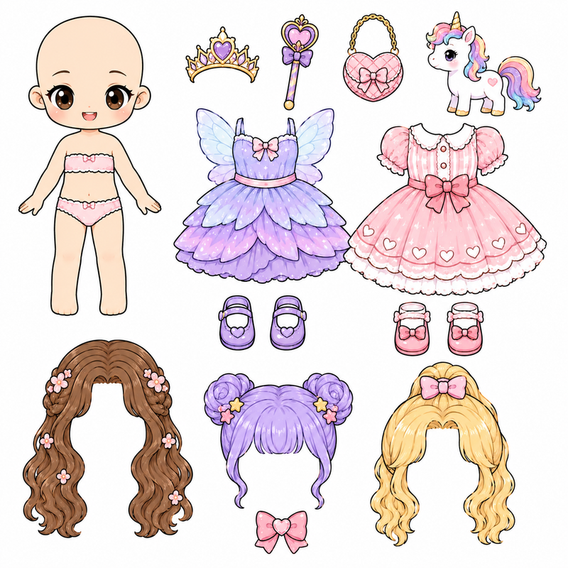 Boneca de Papel Tema 6