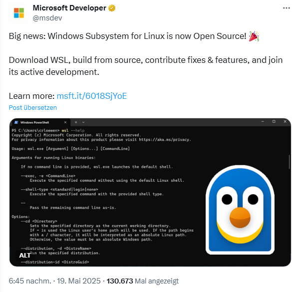 WSL is Open Source Software now