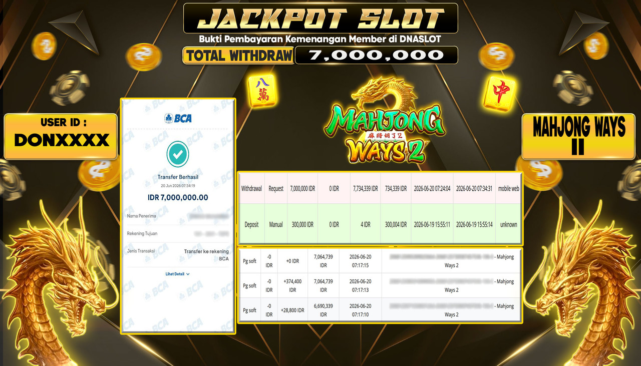 JACKPOT SLOT MAHJONG WAYS 2  20 JUNE 2026