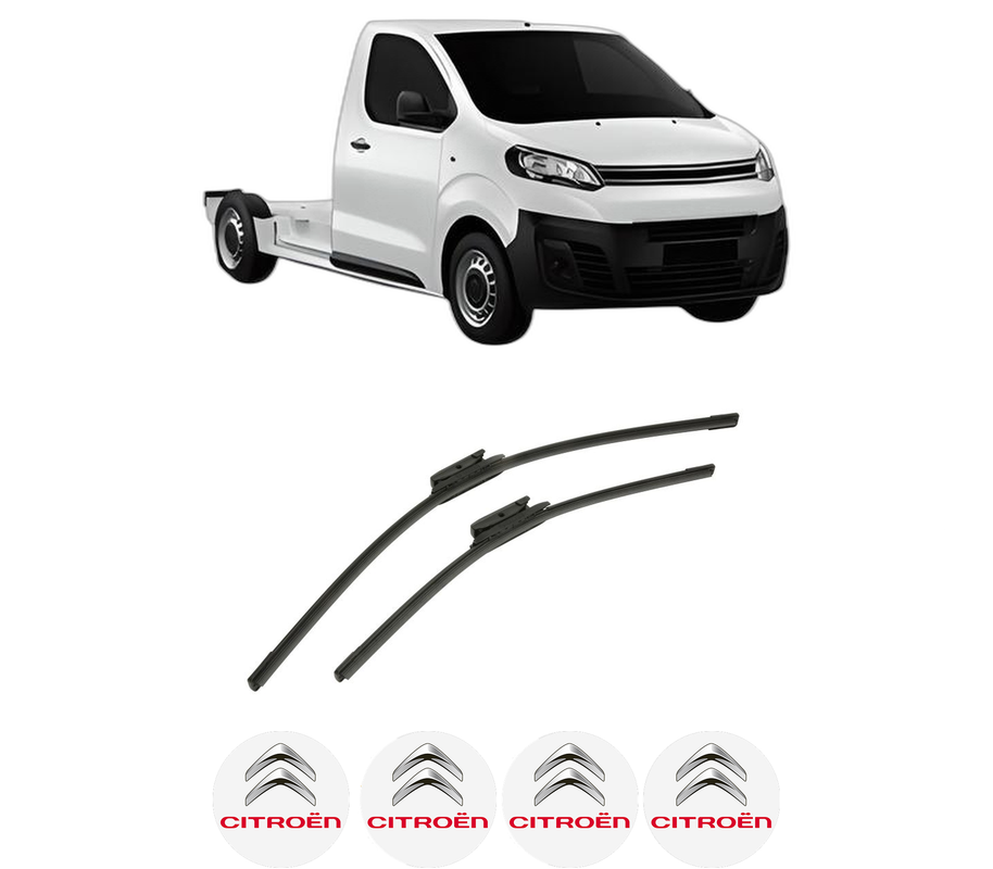 Set stergatoare auto CITROEN JUMPY III Platform/Chassis (V_) din 2016-2023, pentru parbriz auto, 2 bucati, Bosch Aerotwin, din cauciuc siliconat rezistent, 4 Stickere Auto CITROEN