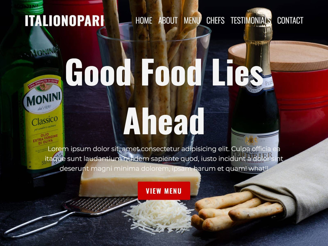 restaurant landing page