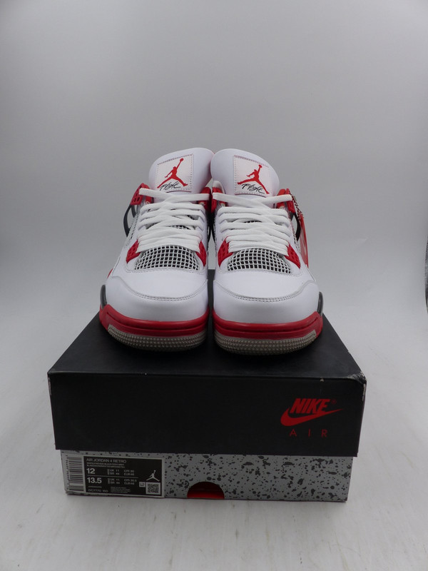 AIR JORDAN 4 RETRO DC7770 160 WHITE/FIRE RED-BLACK/TECH GREY SIZE 12