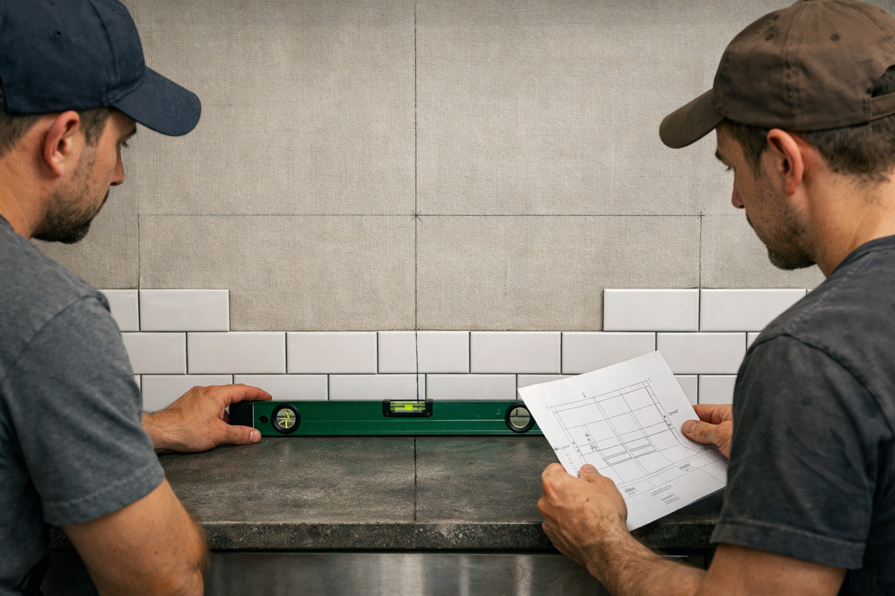 Что такое раскладка плитки на фартуке кухни