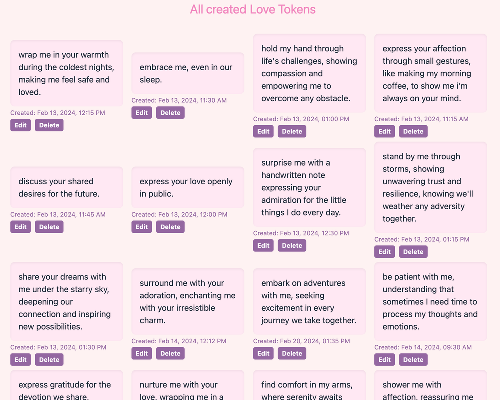 Screenshot of admin priviledges in Appreciation Atelier