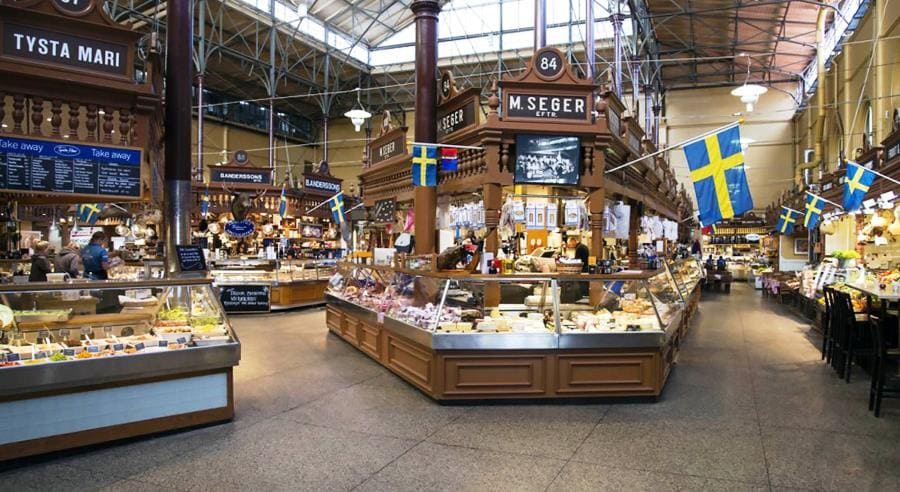 Рынок Östermalms Saluhall в Стокгольме Рынок Östermalms Saluhall в Стокгольме