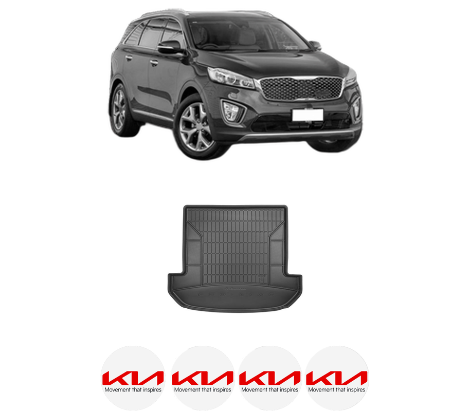 Tavita Portbagaj KIA SORENTO III (UM) din 2015-2020, Protectie Portbagaj Auto, 4x Stickere auto cu KIA