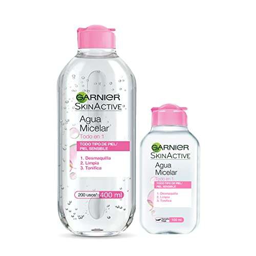 Amazon: Kit Garnier Agua Micelar Desmaquillante Todo en 1 Skin Active: 400ml y 100ml