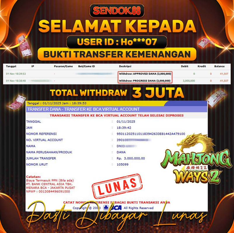 SENDOK88 JEPE! MAHJONG WAYS 2 Rp 3.000.000,- LUNAS!