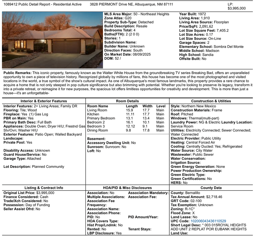 MLS Public Detail Report screenshot