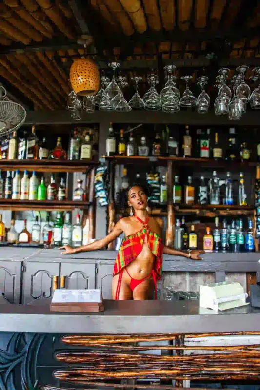 Model enjoying TMT Party Trip at bar