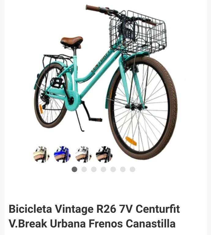 Linio: Bicicleta Vintage R26 7V Centurfit V.Break Urbana Frenos Canastilla. 4 COLORES. Pagando con Paypal.