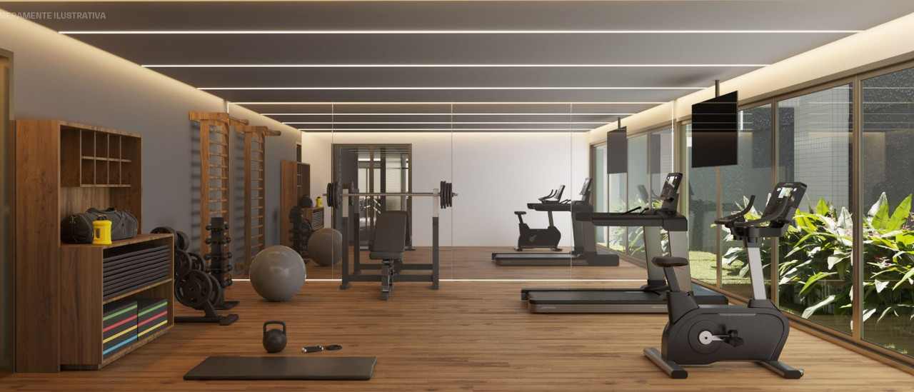 Academia equipada com aparelhos modernos