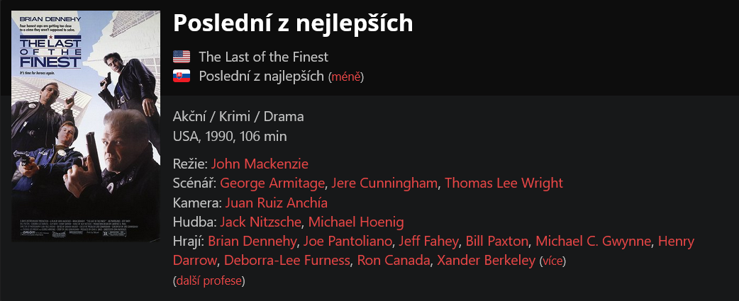 Poslední z nejlepších / The Last of the Finest (1990)
