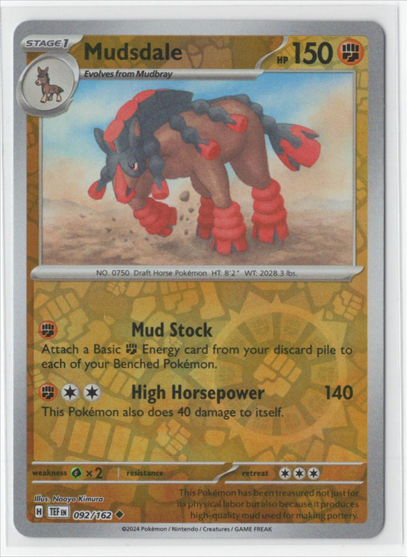 Pokemon Fuerzas Temporales - 092/162 Mudsdale Holograma Inverso - Imagen 1 de 1