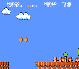 Walljumping under the two low-hanging coins through... yep, THAT gap. In World 8-1.