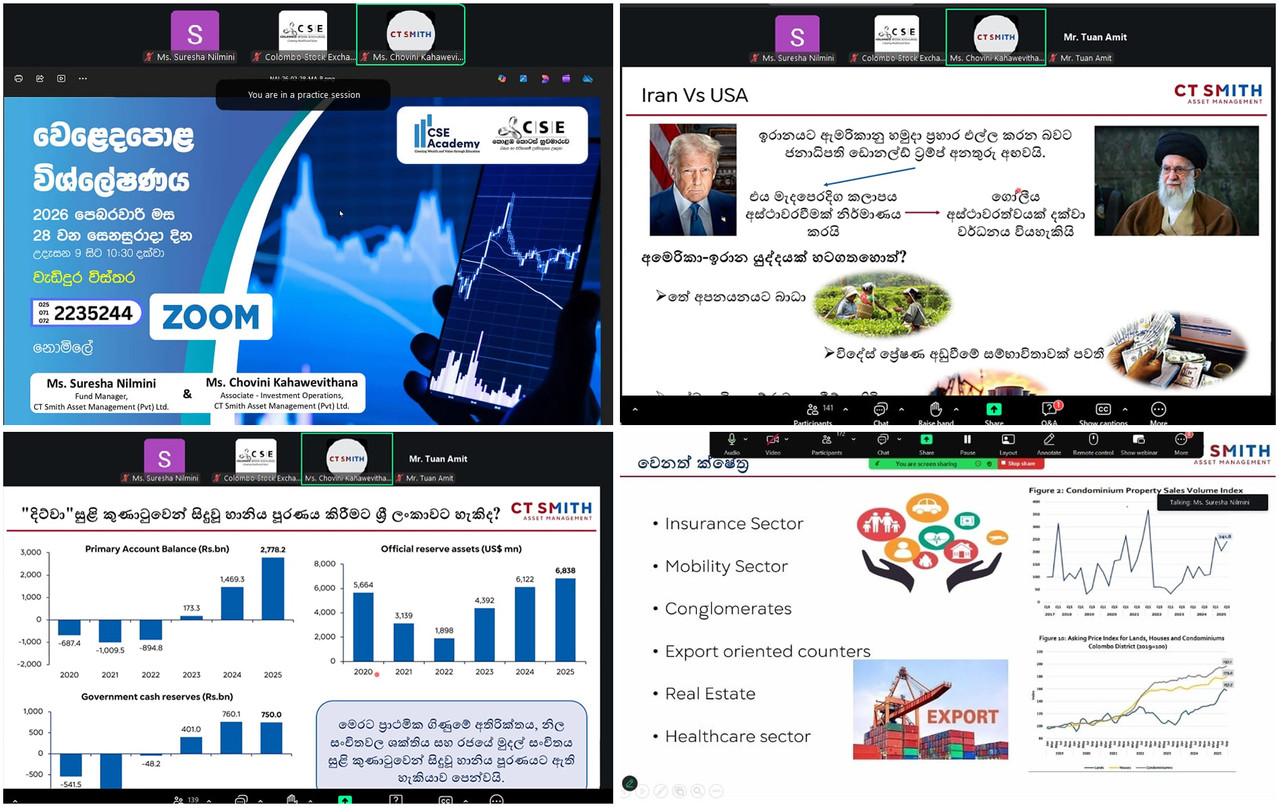 CT Smith Asset Management Joins Market Analysis Webinar in collaboration with CSE Anuradhapura Branch
