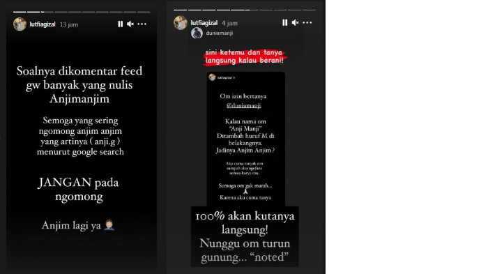 Lutfi Agizal permasalahkan kata anjim