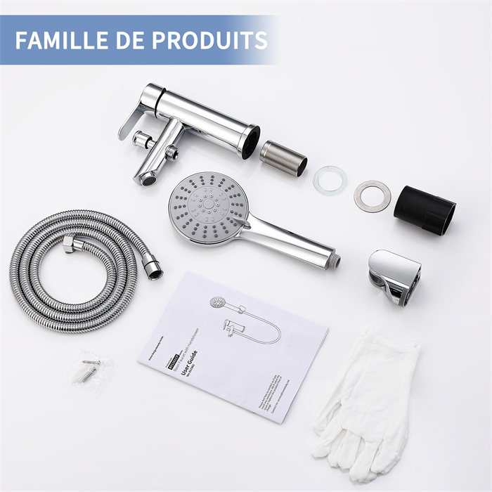 Mitigeur De Douche Avec Douchette Et Flexible De Douche Robinet De Douche Chromé Pour Salle De Bain Kit De Robinet Monotrou à Double Usage 17 Mitigeur De Douche Avec Douchette Et Flexible De Douche Robinet De Douche Chromé Pour Salle De Bain Kit De Robinet Monotrou à Double Usage -Grohe || Hansgrohe Soldes Magasin