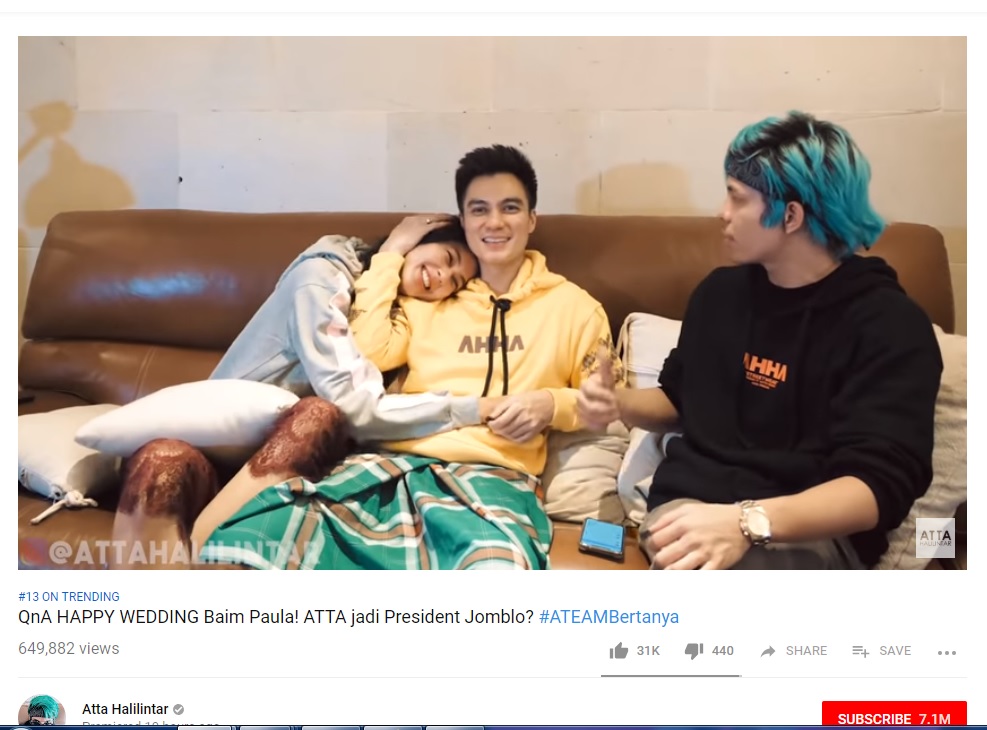 Kemesraan Baim dan Paula