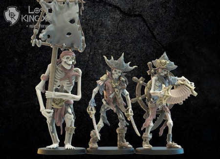 Skeleton Buccaneers Command Group - 3D Print Model