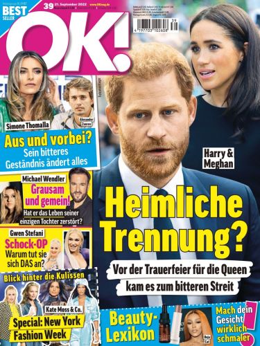 Cover: Ok! Frauenzeitschrift No 39 vom 21  September 2022