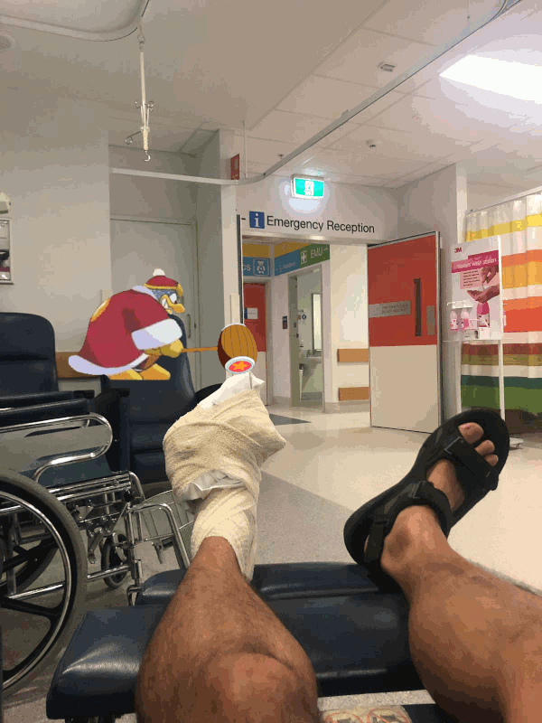 PsBattle Guy with a broken toe in hospital.