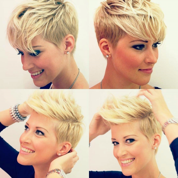 Faux hawk short choppy haircut for women