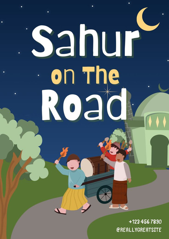 Desain Poster Sahur on the Road Template Canva