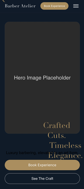 Barber Atelier mobile view