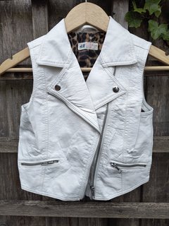 White Leather Waistcoat - Age 9-11