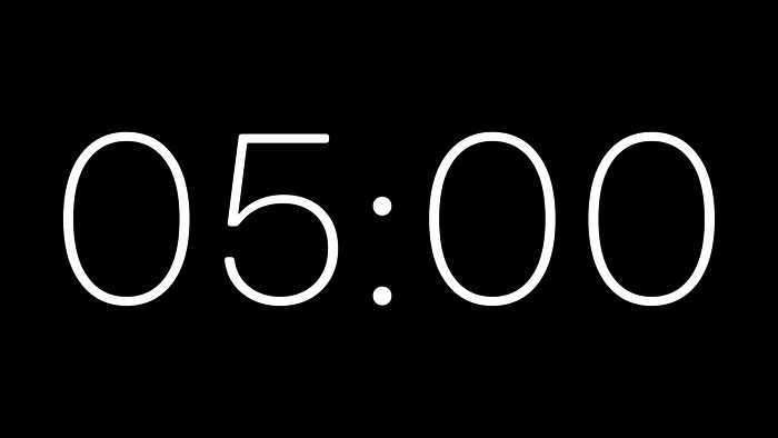 contagem regressiva 5 minutos 4K