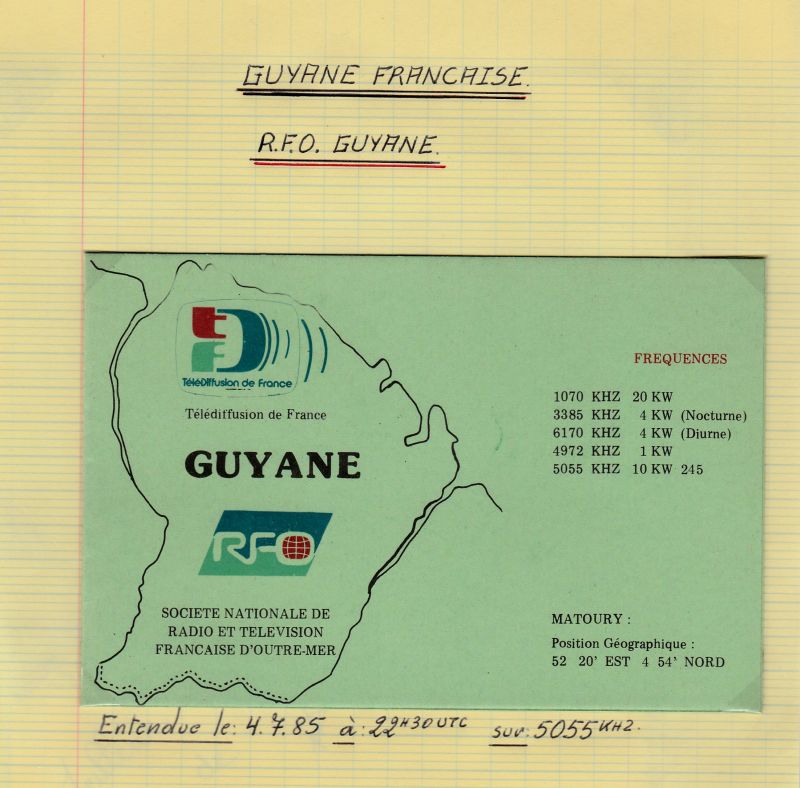 François F6GYV QSL-RFO-Guyane