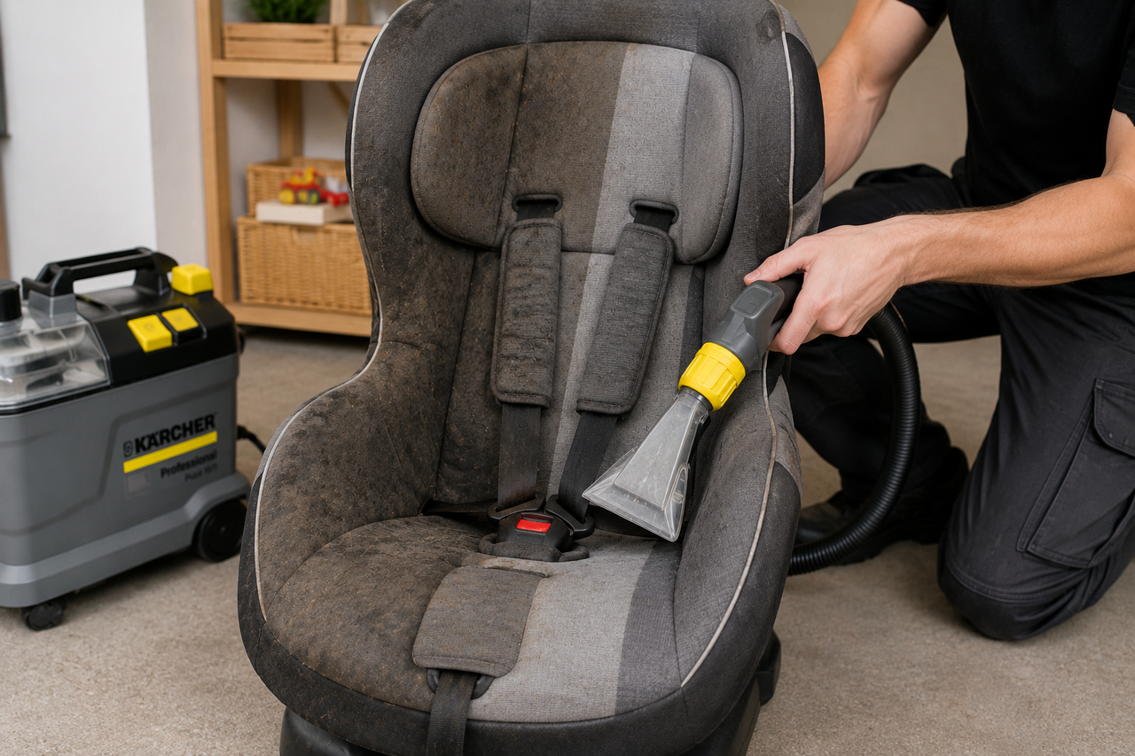 Kindersitze mit Textilreiniger reinigen