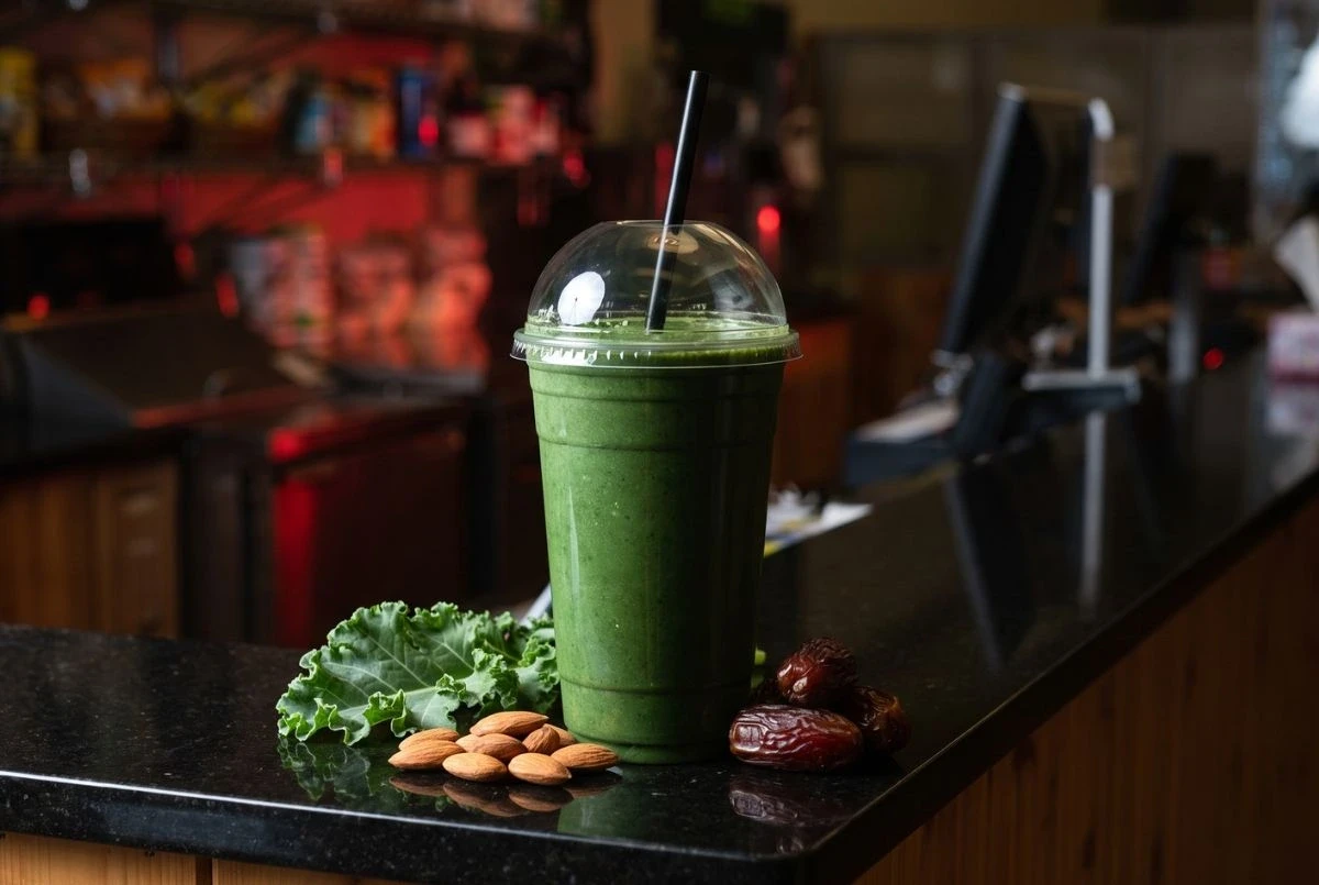 Shakti O almond milk, date and cinnamon smoothie at the Sportset Shakes bar