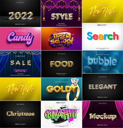 14 New Text Effects PSD Templates Collection