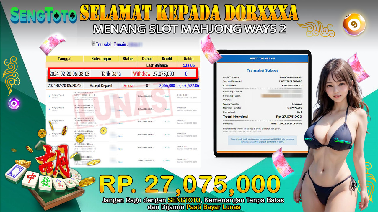 BUKTI PEMBAYARAN SLOT MAHJONG WAYS