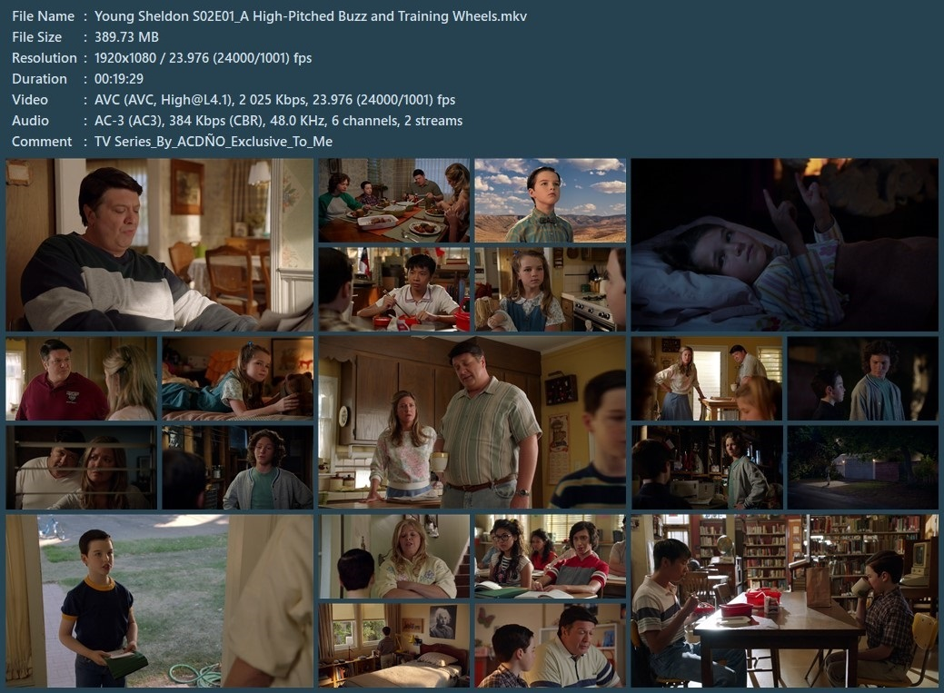 Young Sheldon S02E01 x264 & x265 10Bits 1080p Dual Young Sheldon S02E01 x264 & x265 10Bits 1080p Dual